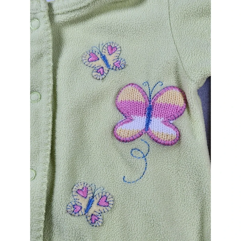 Carters Baby Girls Fleece Romper Set 2 Pack Butterfly Flower Pastel 3M 3 Months